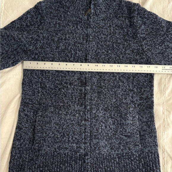 LL Bean Classic Ragg Lamb’s Wool Zip Up Sweater Small NWT Blue - Picture 5 of 9